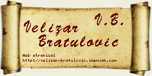Velizar Bratulović vizit kartica